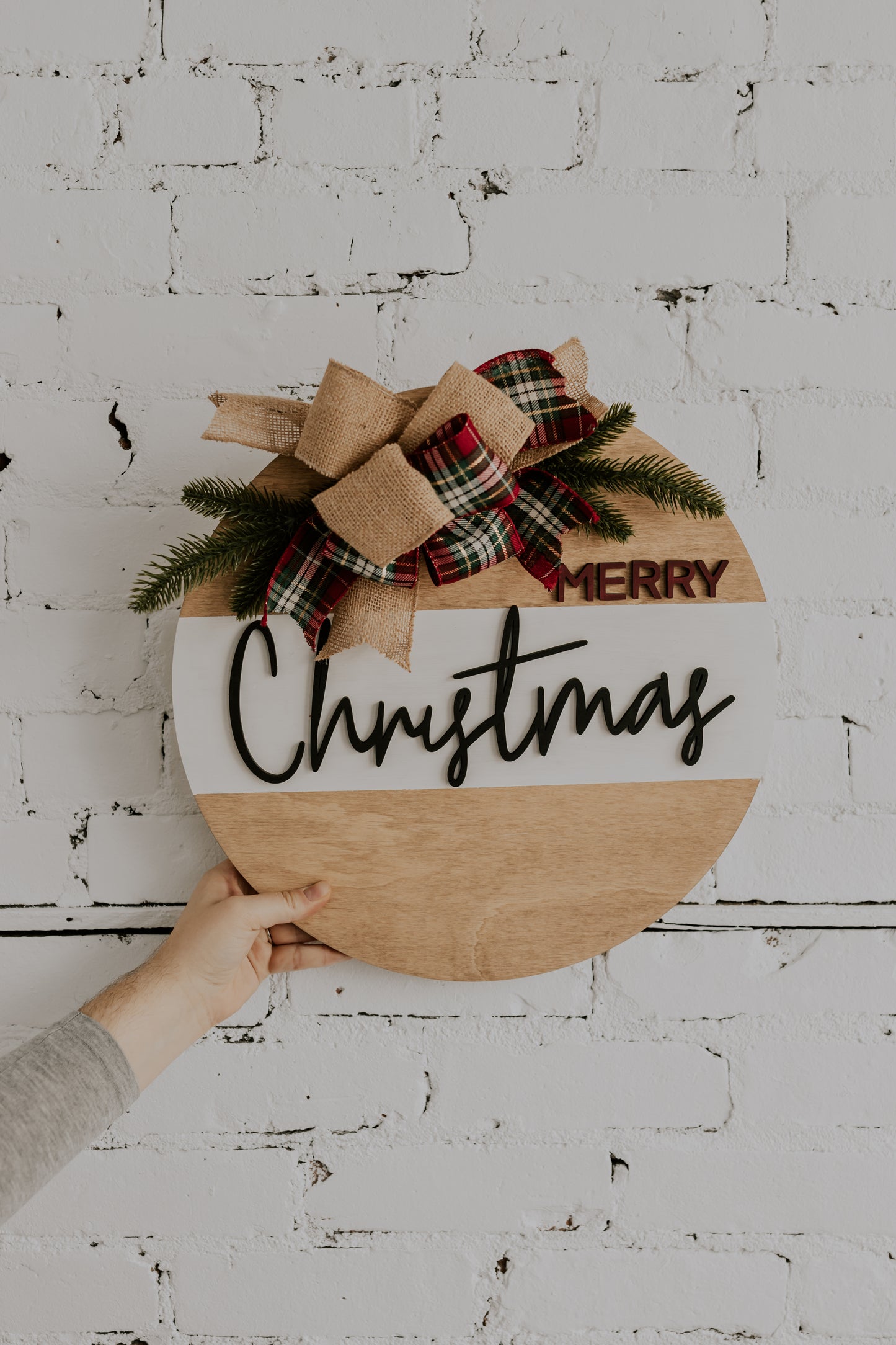 Merry Christmas Door Round