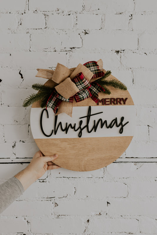 Merry Christmas Door Round
