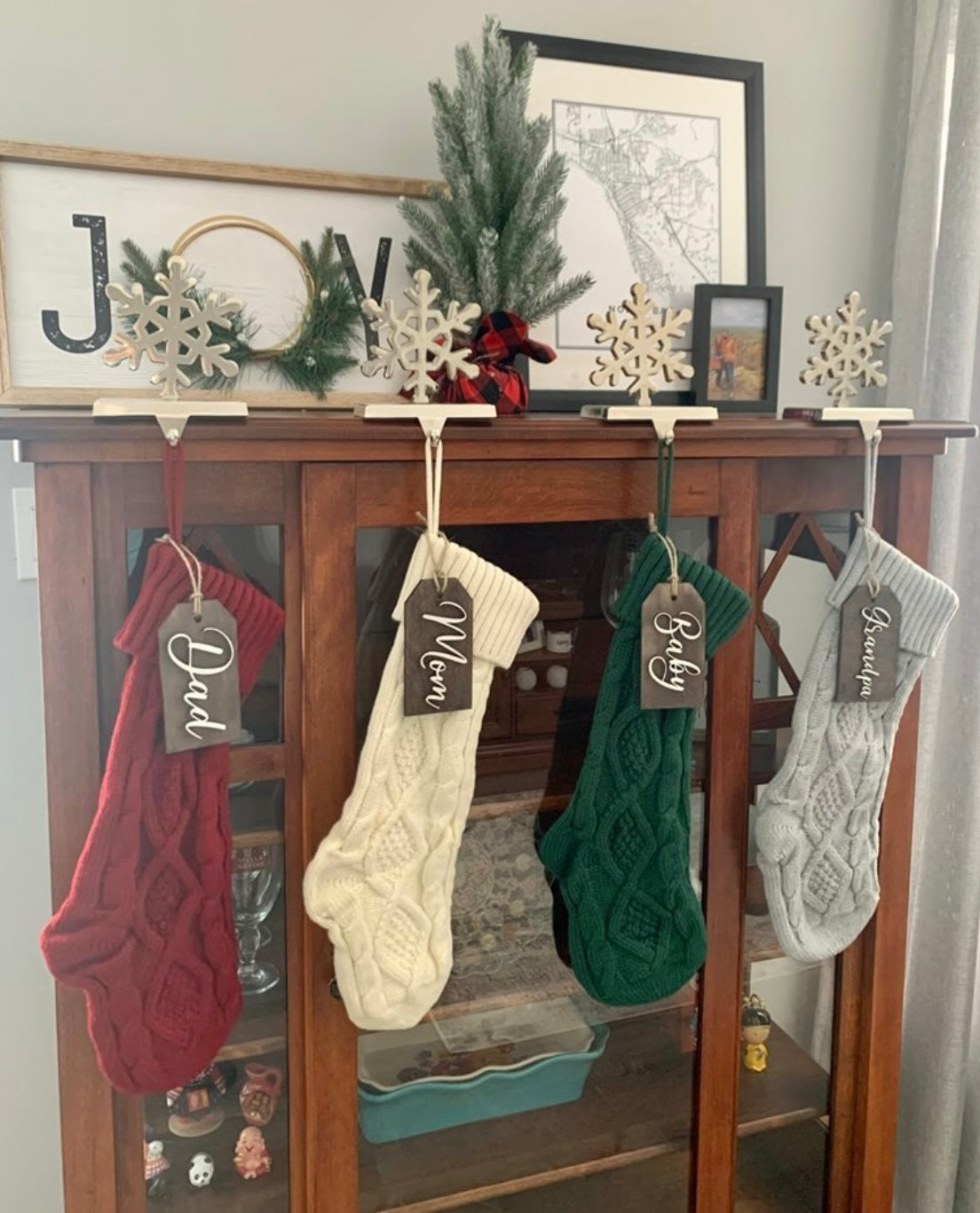 Cursive Stocking Tags